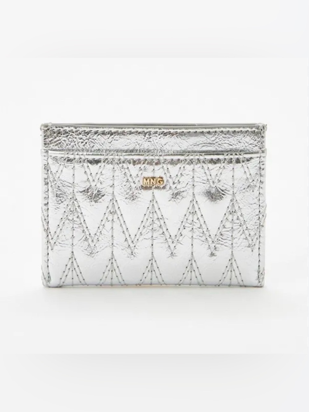 Mango Metallic Silver Card Case